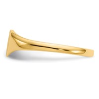 14K Yellow Gold 7.5x6.0mm Closed Back Heart Signet Ring view 3
