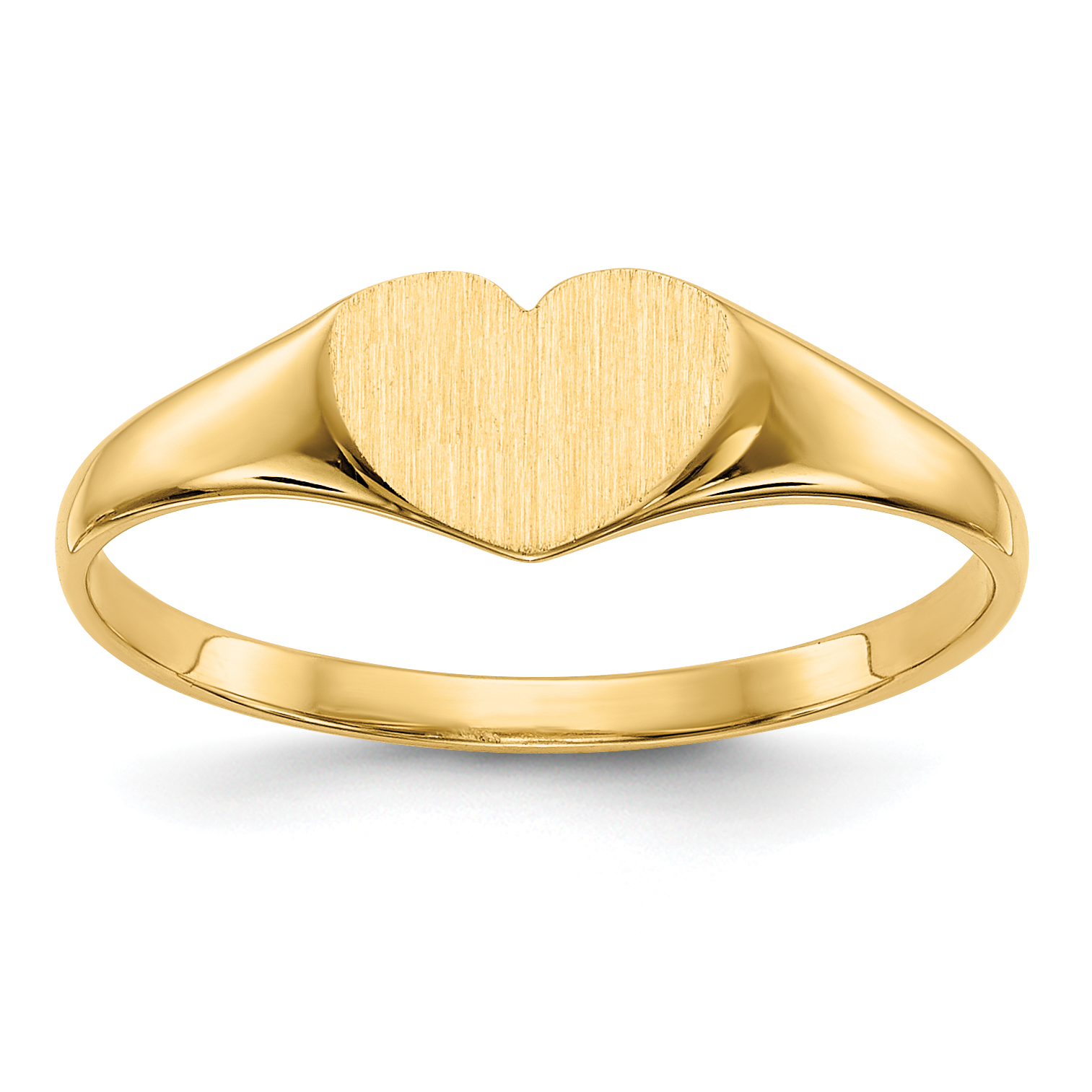 14k 7.5x6.0mm Closed Back Heart Signet Ring (RS500)