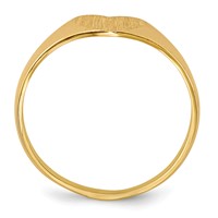 14K 8.0x6.5mm Closed Back Heart Signet Ring view 2
