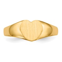 14K 8.0x6.5mm Closed Back Heart Signet Ring view 4