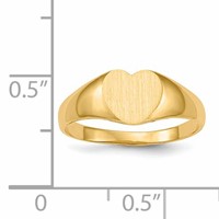 14K 8.0x6.5mm Closed Back Heart Signet Ring view 5