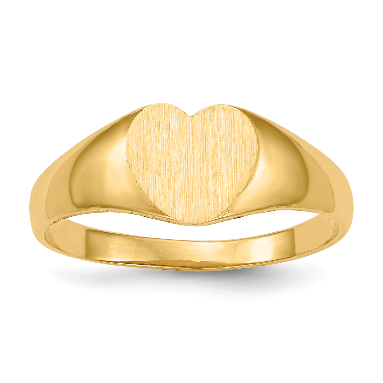 14k 8.0x6.5mm Closed Back Heart Signet Ring (RS501)