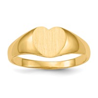 14K 8.0x6.5mm Closed Back Heart Signet Ring view 1