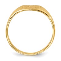 14K Yellow Gold 8.5x7.5mm Closed Back Heart Signet Ring view 2
