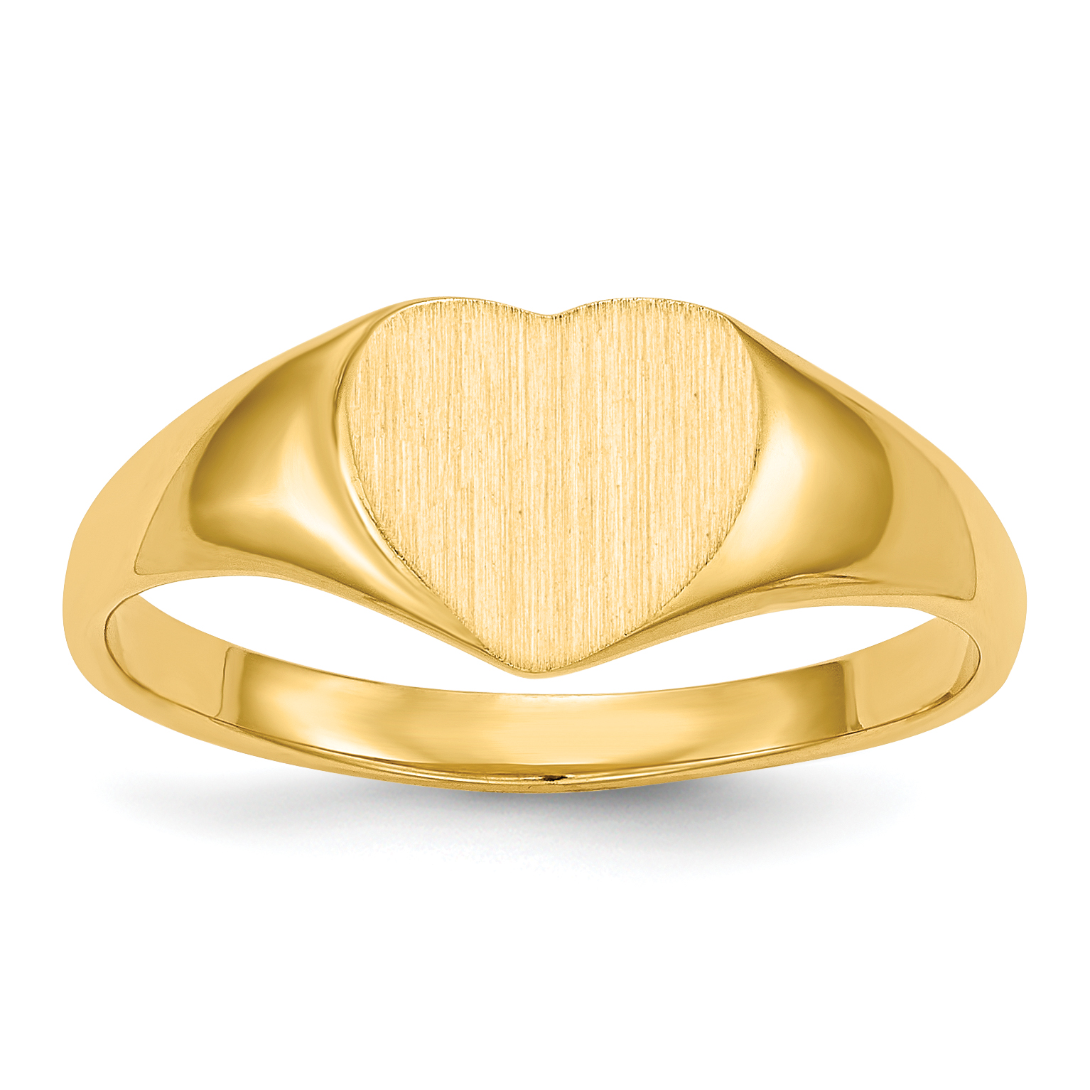 14k 8.5x7.5mm Closed Back Heart Signet Ring (RS502)