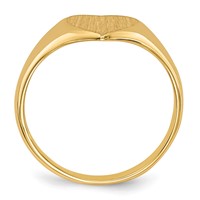 14K Yellow Gold 9.0x 9.0mm Closed Back Heart Signet Ring view 2
