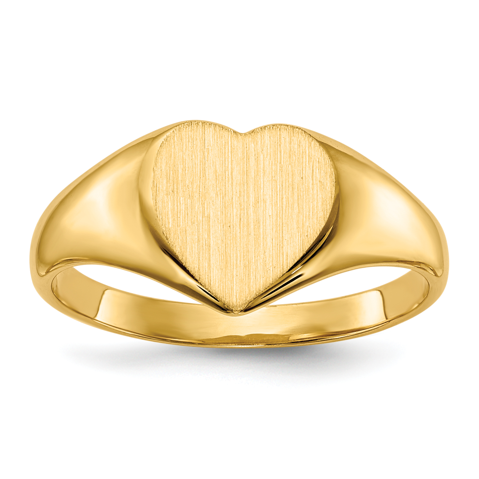 14k 9.0x9.0mm Closed Back Heart Signet Ring (RS503)