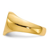 14K Yellow Gold 12.5x11.5mm Closed Back Heart Signet Ring view 3