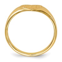 14K Yellow Gold 8.5x 7.5mm Open Back Heart Signet Ring view 2