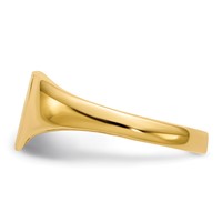 14K Yellow Gold 8.5x 7.5mm Open Back Heart Signet Ring view 3