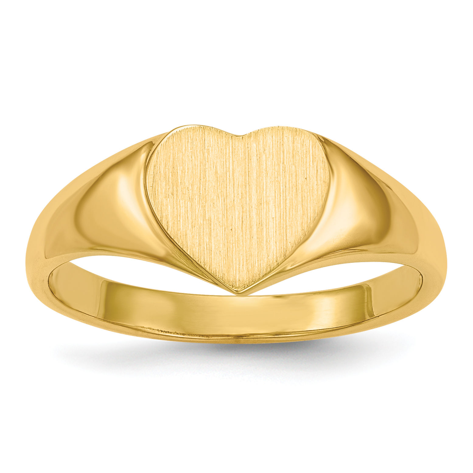 14k 8.5x7.5mm Open Back Heart Signet Ring (RS506)