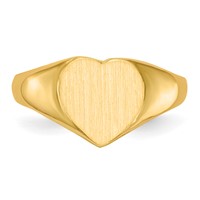 14K 9.0x9.0mm Open Back Heart Signet Ring view 4