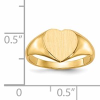 14K 9.0x9.0mm Open Back Heart Signet Ring view 5