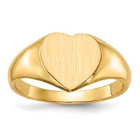14K 9.0x9.0mm Open Back Heart Signet Ring view 1