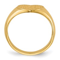 14K 9.5x9.5mm Open Back Heart Signet Ring view 2