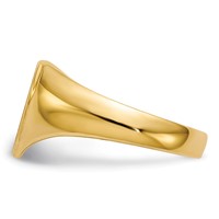 14K 9.5x9.5mm Open Back Heart Signet Ring view 3