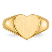 14K 9.5x9.5mm Open Back Heart Signet Ring view 4