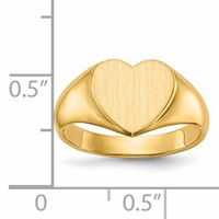 14K 9.5x9.5mm Open Back Heart Signet Ring view 5