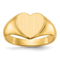 14K 9.5x9.5mm Open Back Heart Signet Ring view 1