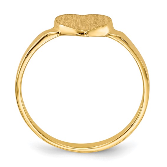 Gold Polished Heart Signet Ring
