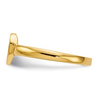 14K Yellow Gold 7.5x6.5mm Open Back Heart Signet Ring view 3