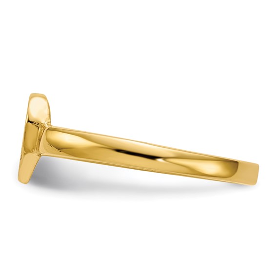 Gold Polished Heart Signet Ring