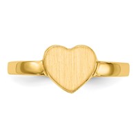 14K Yellow Gold 7.5x6.5mm Open Back Heart Signet Ring view 4