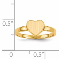 14K Yellow Gold 7.5x6.5mm Open Back Heart Signet Ring view 5