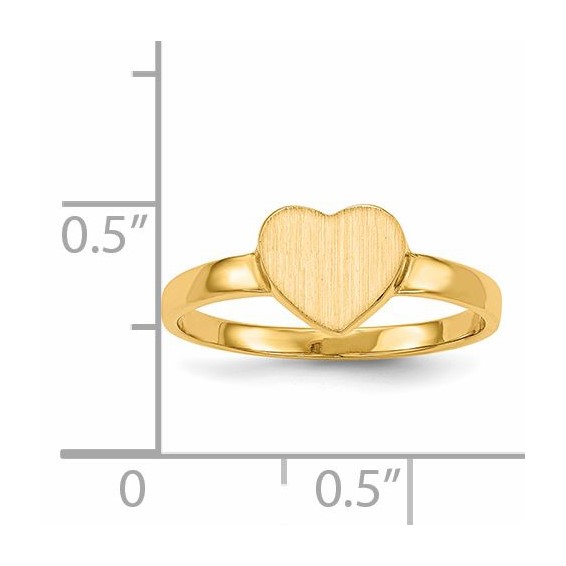 Gold Polished Heart Signet Ring
