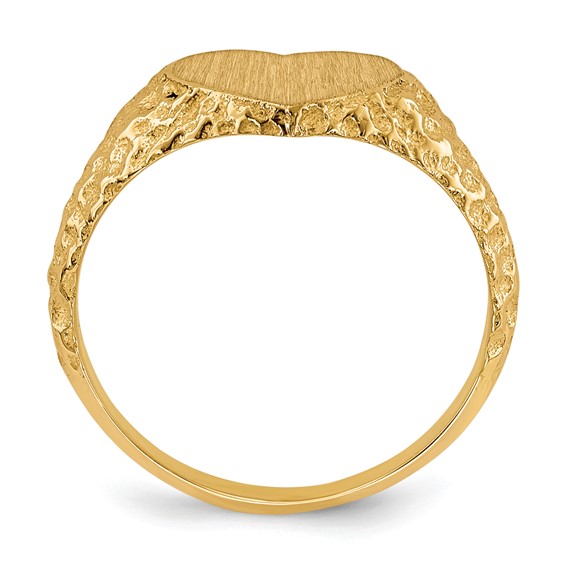 Gold Polished Heart Signet Ring