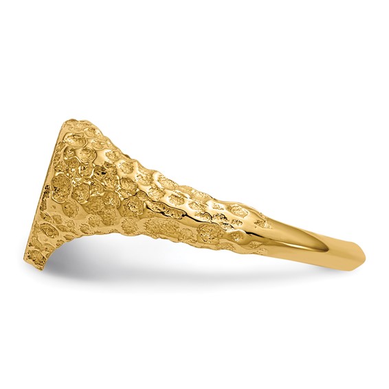 Gold Polished Heart Signet Ring