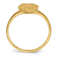 14K 6.5x6.0mm Open Back Scalloped Edge Heart Signet Ring view 2