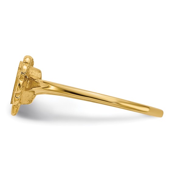 Gold Polished Heart Signet Ring