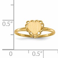 14K 6.5x6.0mm Open Back Scalloped Edge Heart Signet Ring view 5