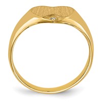 14K .005ct. Diamond 9.0x9.0mm Closed Back Heart Signet Ring view 2