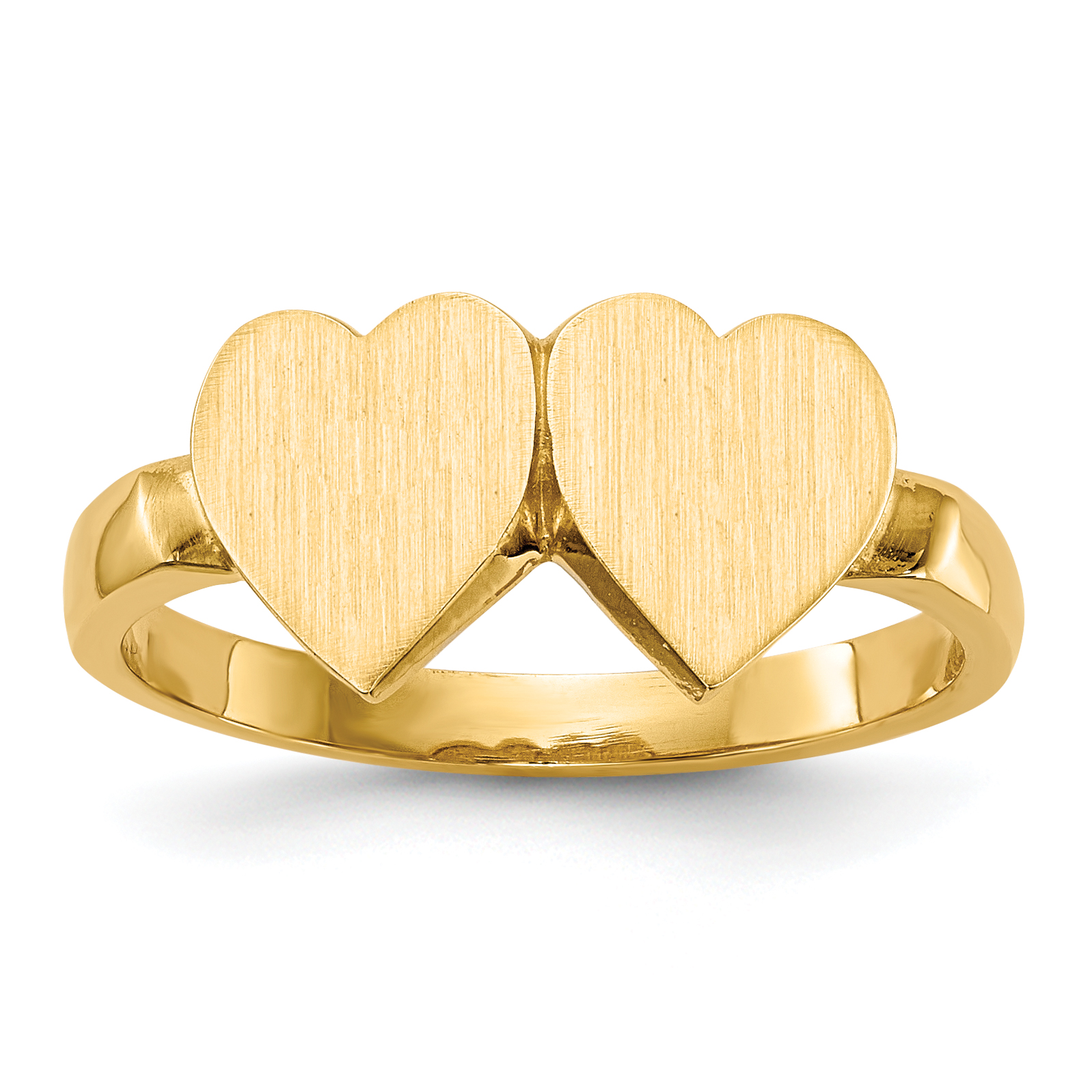 14k 7.5x7.5mm Open Back Heart Signet Ring (RS519)