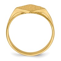 14K 11.5x11.5mm Square Closed Back Signet Ring view 2