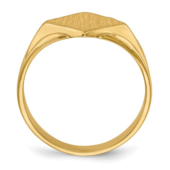 14k 11.5x11.5mm Square Closed Back Signet Ring