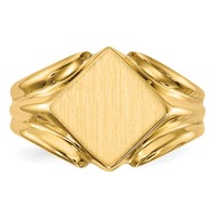 14K 11.5x11.5mm Square Closed Back Signet Ring view 4