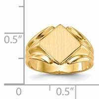 14K 11.5x11.5mm Square Closed Back Signet Ring view 5