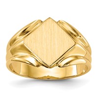 14K 11.5x11.5mm Square Closed Back Signet Ring view 1
