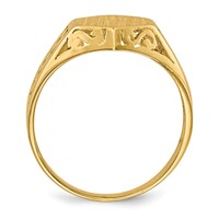 14K Yellow Gold 9.5x8.5mm Hexagon Open Back Signet Ring view 2