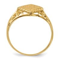 14K Yellow Gold 8.5x 8.0mm Square Open Back Signet Ring view 2