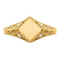 14K Yellow Gold 8.5x 8.0mm Square Open Back Signet Ring view 4