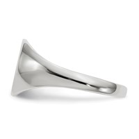 14K White Gold 9.0x 9.0mm Round Closed Back Signet Ring view 3
