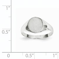 14K White Gold 9.0x 9.0mm Round Closed Back Signet Ring view 5