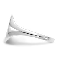 10K White Gold 9.0x10.0mm Closed Back Signet Ring view 3