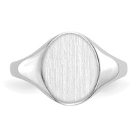 10K White Gold 9.0x10.0mm Closed Back Signet Ring view 4