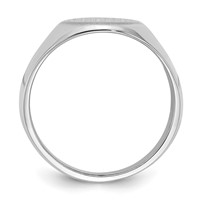 14K White Gold 11.5x 15.0mm Oval Closed Back Mens Signet Ring view 2