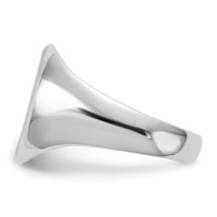 14K White Gold 11.5x 15.0mm Oval Closed Back Mens Signet Ring view 4
